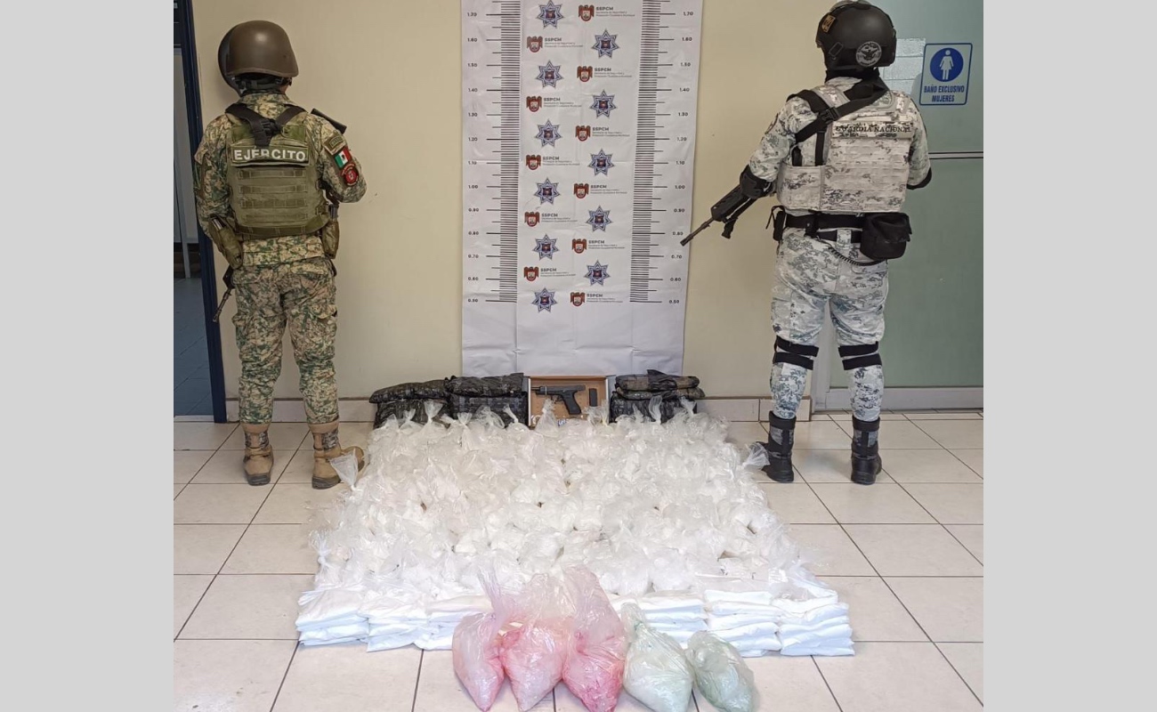 Operativo en Tijuana: Guardia Nacional y Ejército aseguran 94 kg de drogas y detienen a sospechoso