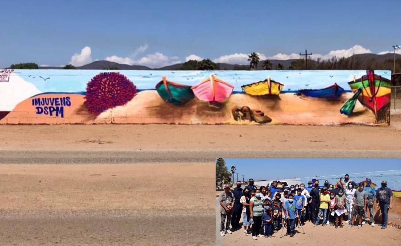 Realizan mural alusivo a la pesca en Eréndira