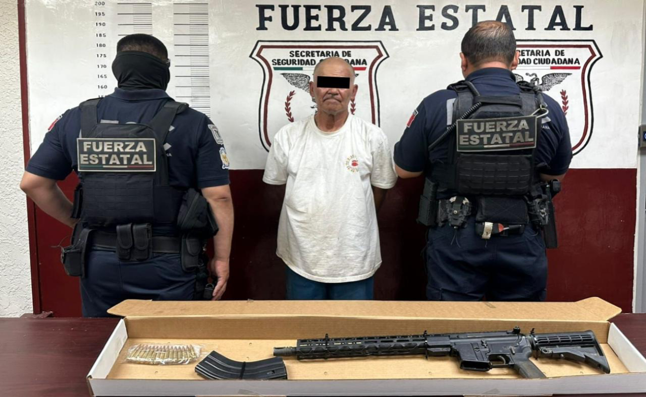Detienen Fuerza Estatal y DEFENSA a hombre armado en La Rumorosa