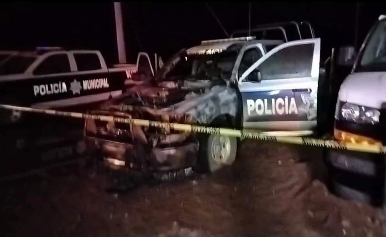 Queman cinco patrullas de la policía municipal en San Quintín