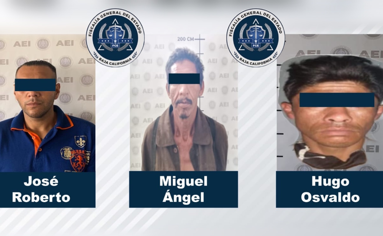 Detienen a tres prófugos de la ley en Ensenada