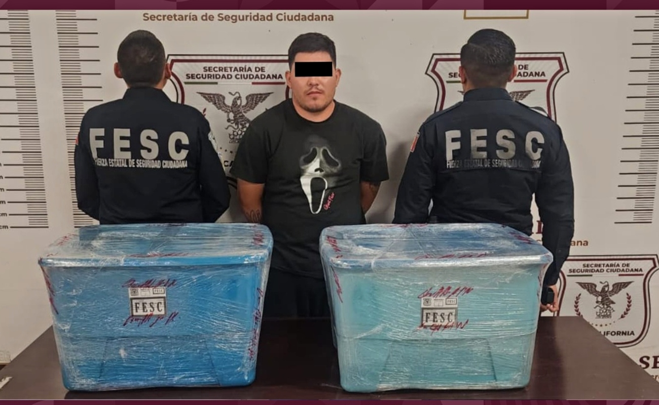 Decomisa FESC más de 31 kilos de metanfetamina en Tijuana; hay un hombre detenido
