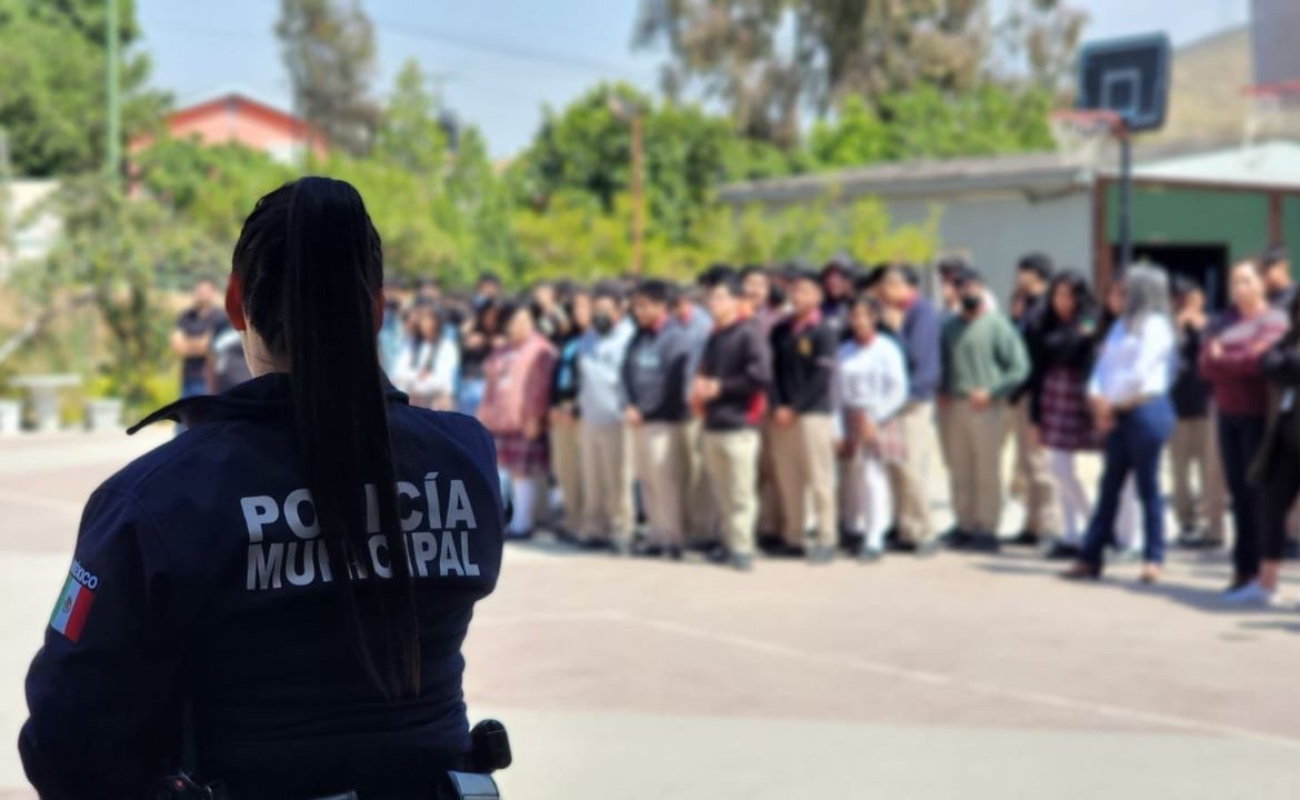 Imparte Policía Municipal programa “Escuela informada, escuela segura” en Cecyte El Niño
