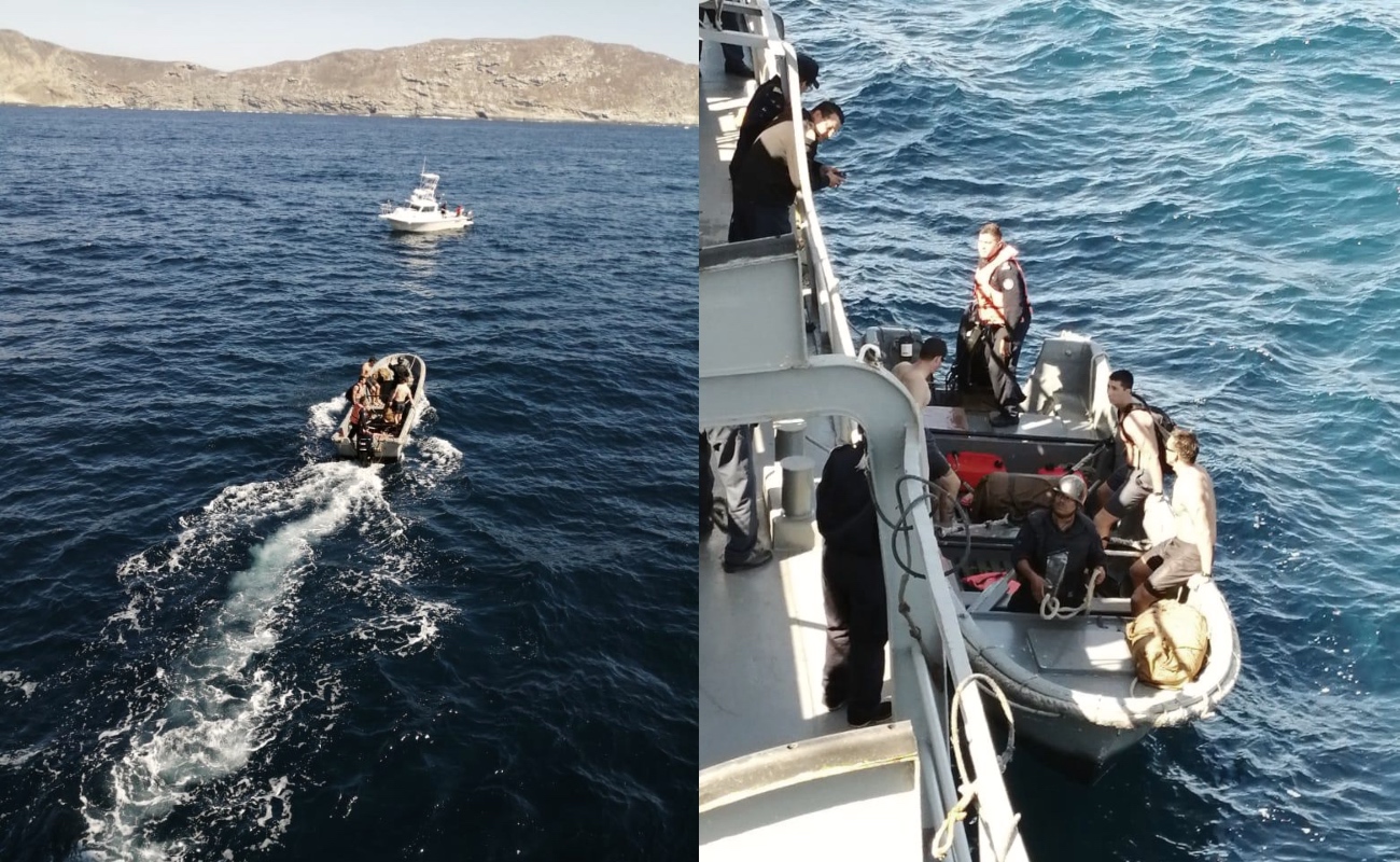 Rescata Marina a tres estadounidenses en peligro de hundimiento