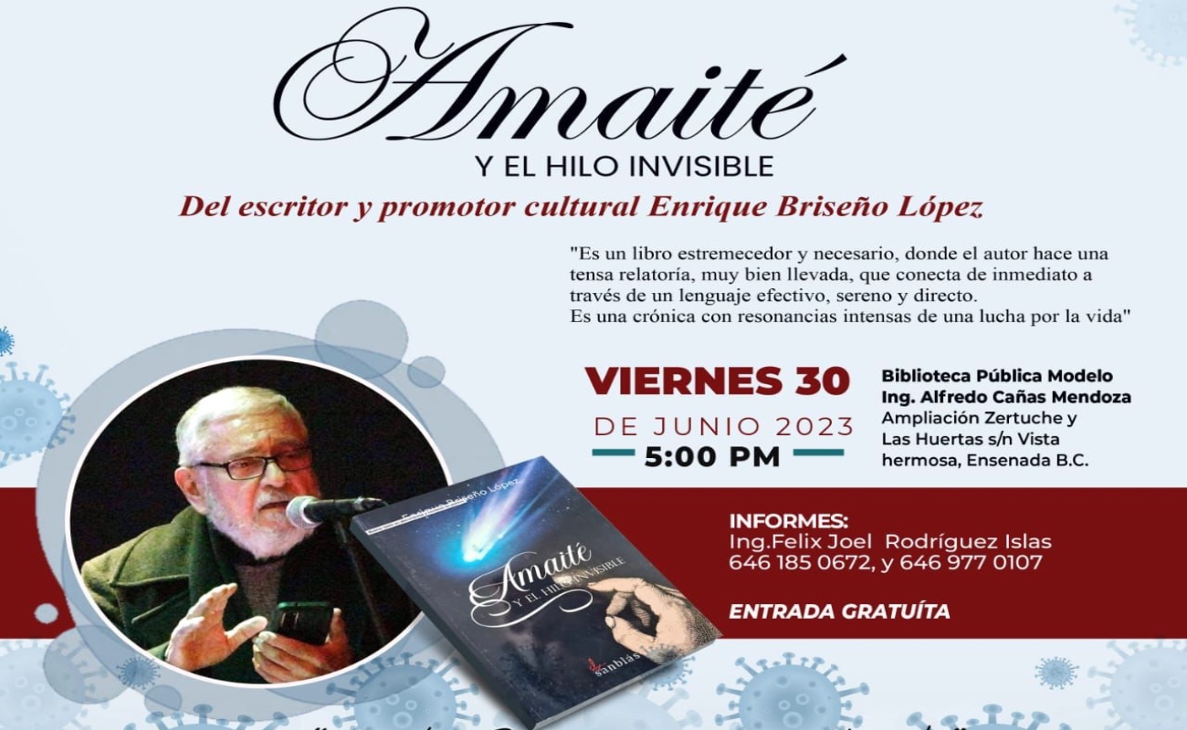 Presentarán libro “Amaité y el hilo invisible” de Enrique Briseño en la Biblioteca Modelo