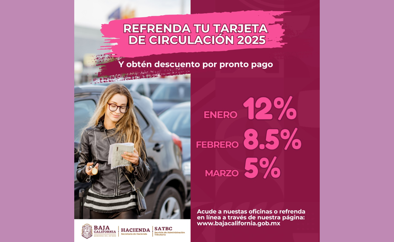 Ofrecen descuento del 12 por ciento por pronto pago en tarjeta de circulación