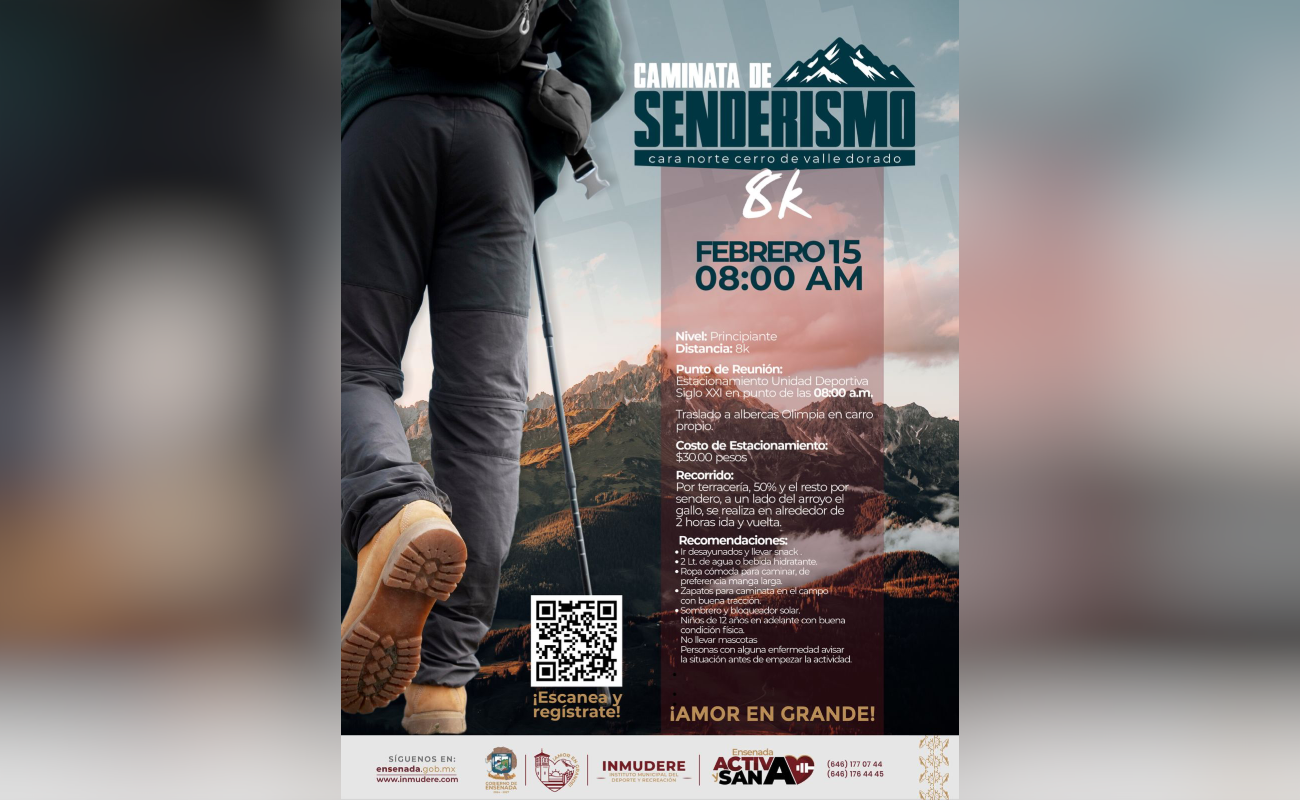 Invita Gobierno de Ensenada a caminata de senderismo en Valle Dorado