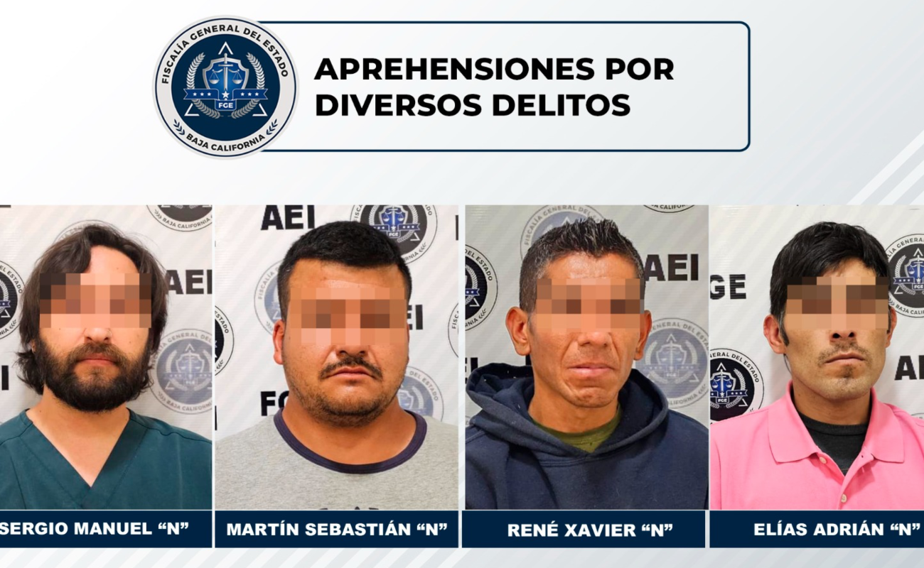 Capturan a cuatro sujetos prófugos de la justicia en Tijuana