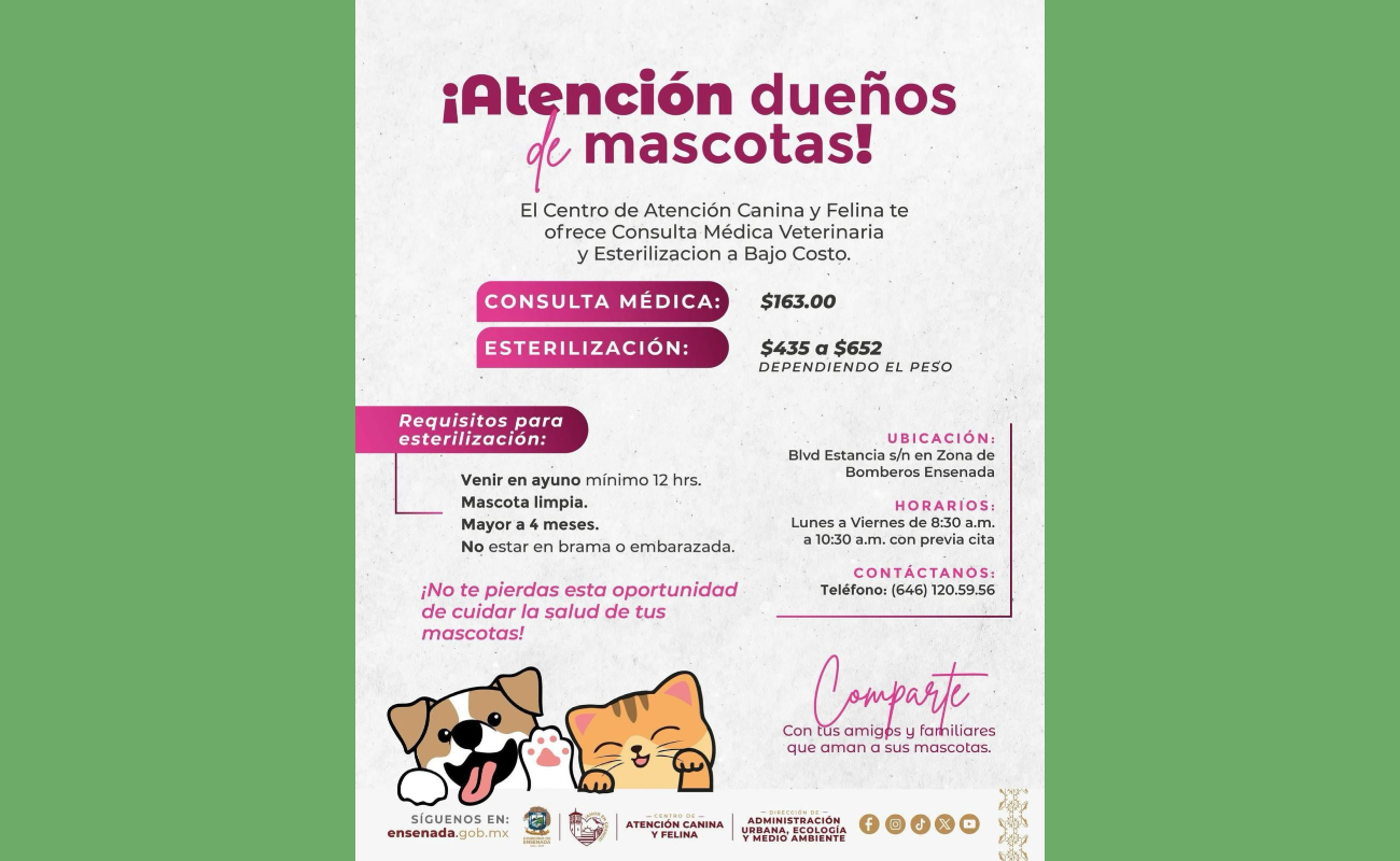 Brindan consulta veterinaria y esterilización de mascotas