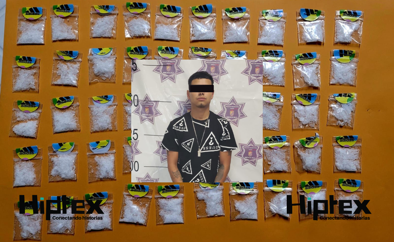 Asegura Policía Municipal 50 dosis de metanfetaminas; y detienen a “El Rabanito”