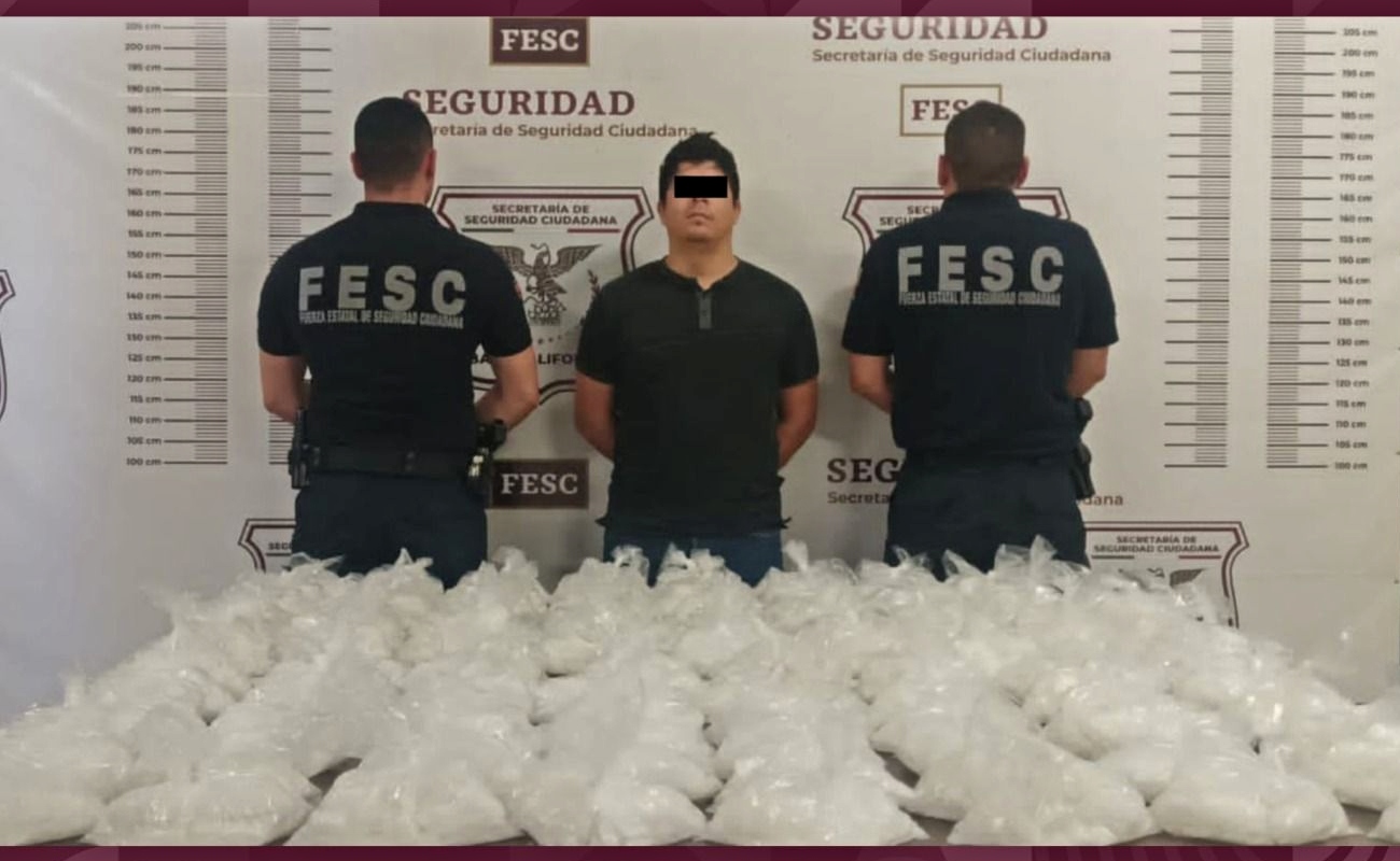 Decomisa fuerza estatal más de 43 kilos de metanfetamina en Tijuana