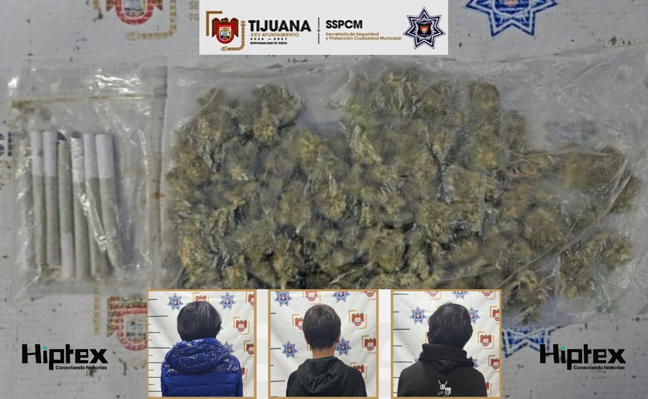 Detienen a tres menores en posesión de marihuana