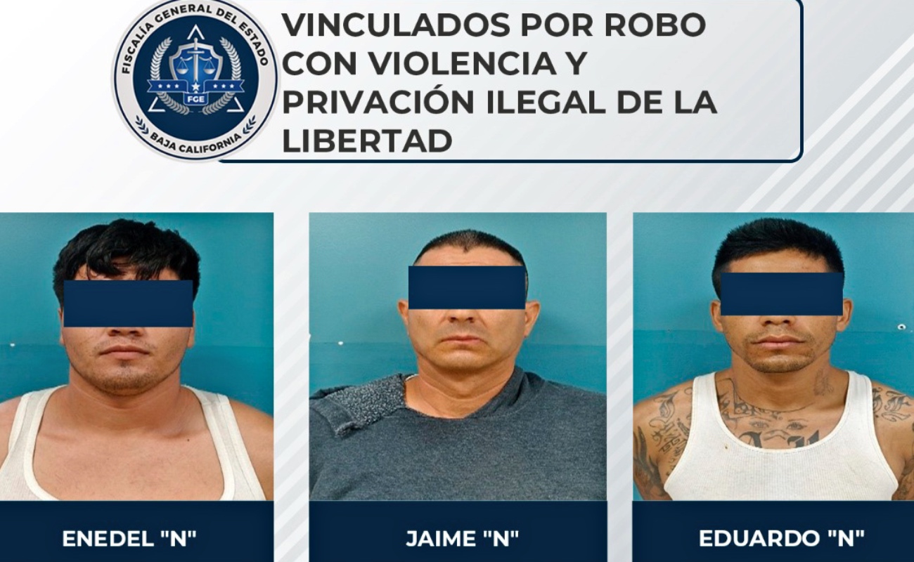 Quedan en prisión preventiva tres acusados de privación ilegal de la libertad y robo con violencia