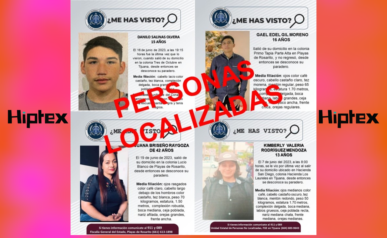 Localizan a cuatro personas desaparecidas en Tijuana