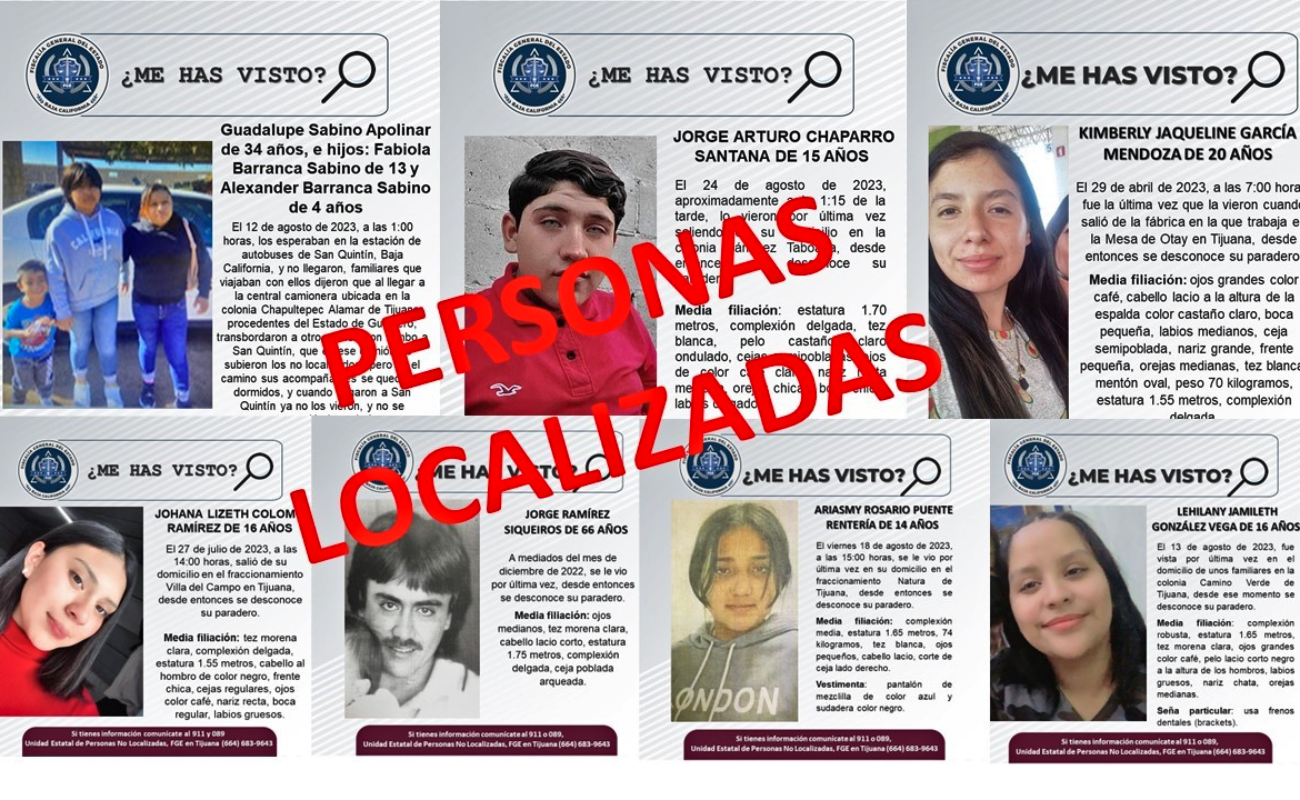 Localizan a nueve personas reportadas como desaparecidas en Tijuana