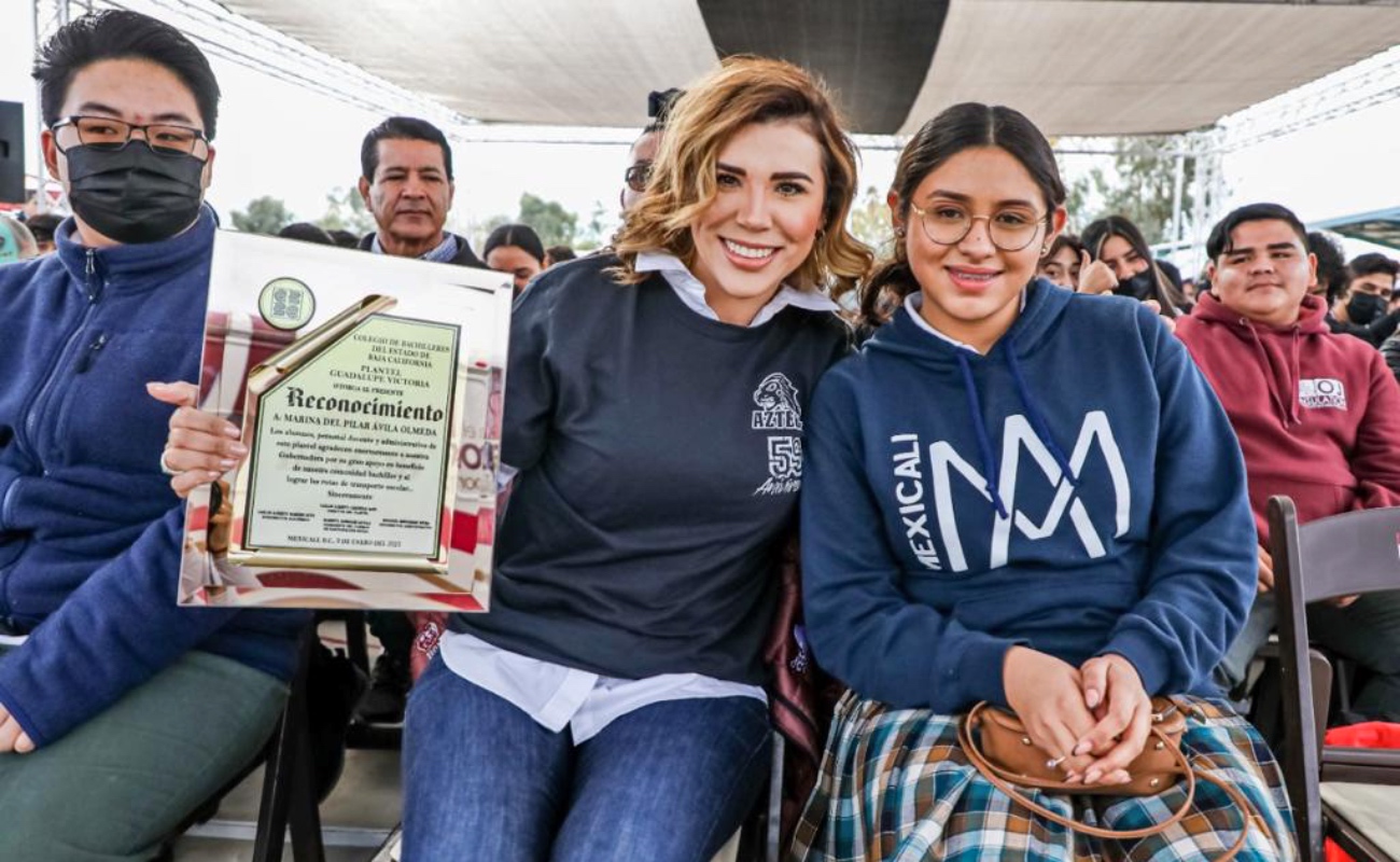 Anuncia Marina del Pilar programa de transporte gratuito para estudiantes de Baja California