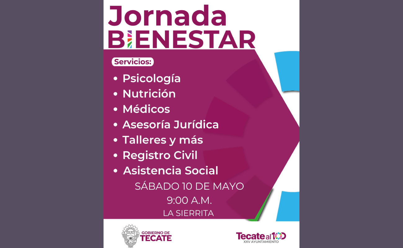 Invitan a Jornada de Bienestar en La Sierrita