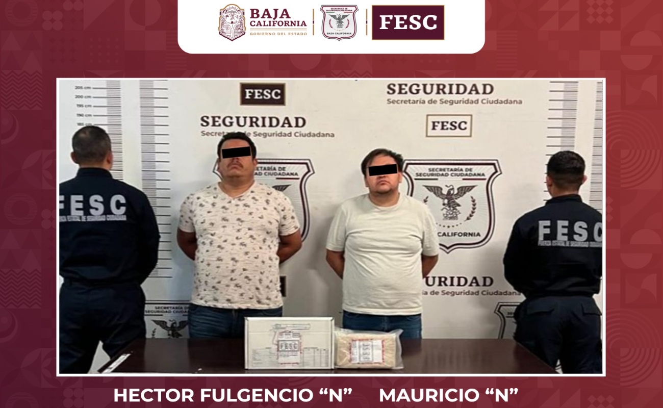 Detiene FESC a “El Miau” y al “El Sapo” en Tijuana; les decomisan heroína y arma de fuego