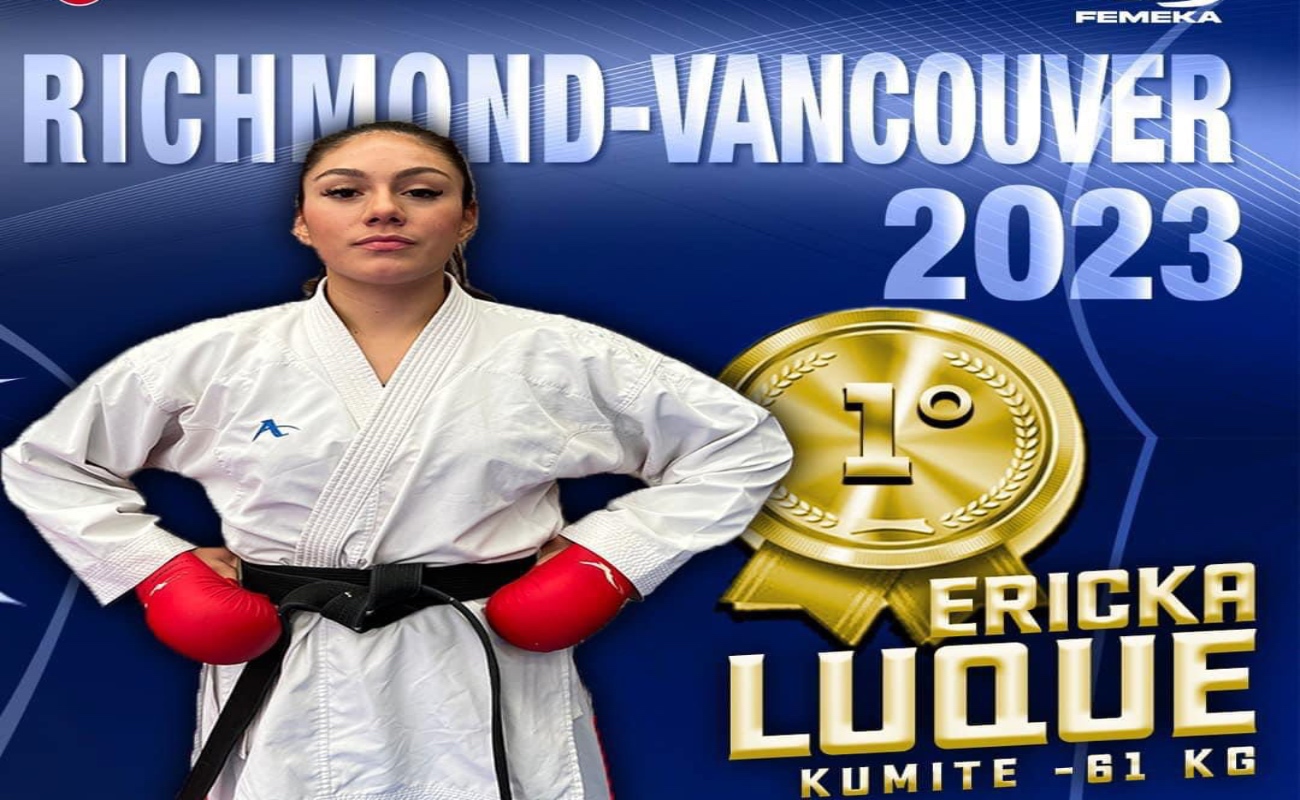 Gana Ericka Luque, medalla de oro en Campeonato Mundial de Karate “Serie A”