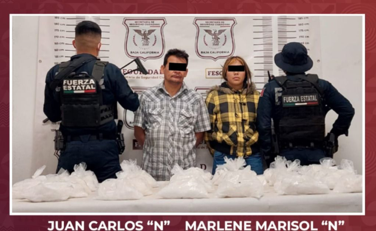 Asegura FESC 20 kilos de metanfetamina en Ensenada; hay dos detenidos