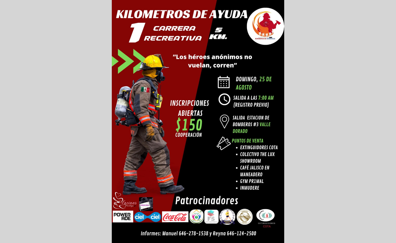 Harán carrera de 5K para la Asociación pro Bomberos de Ensenada