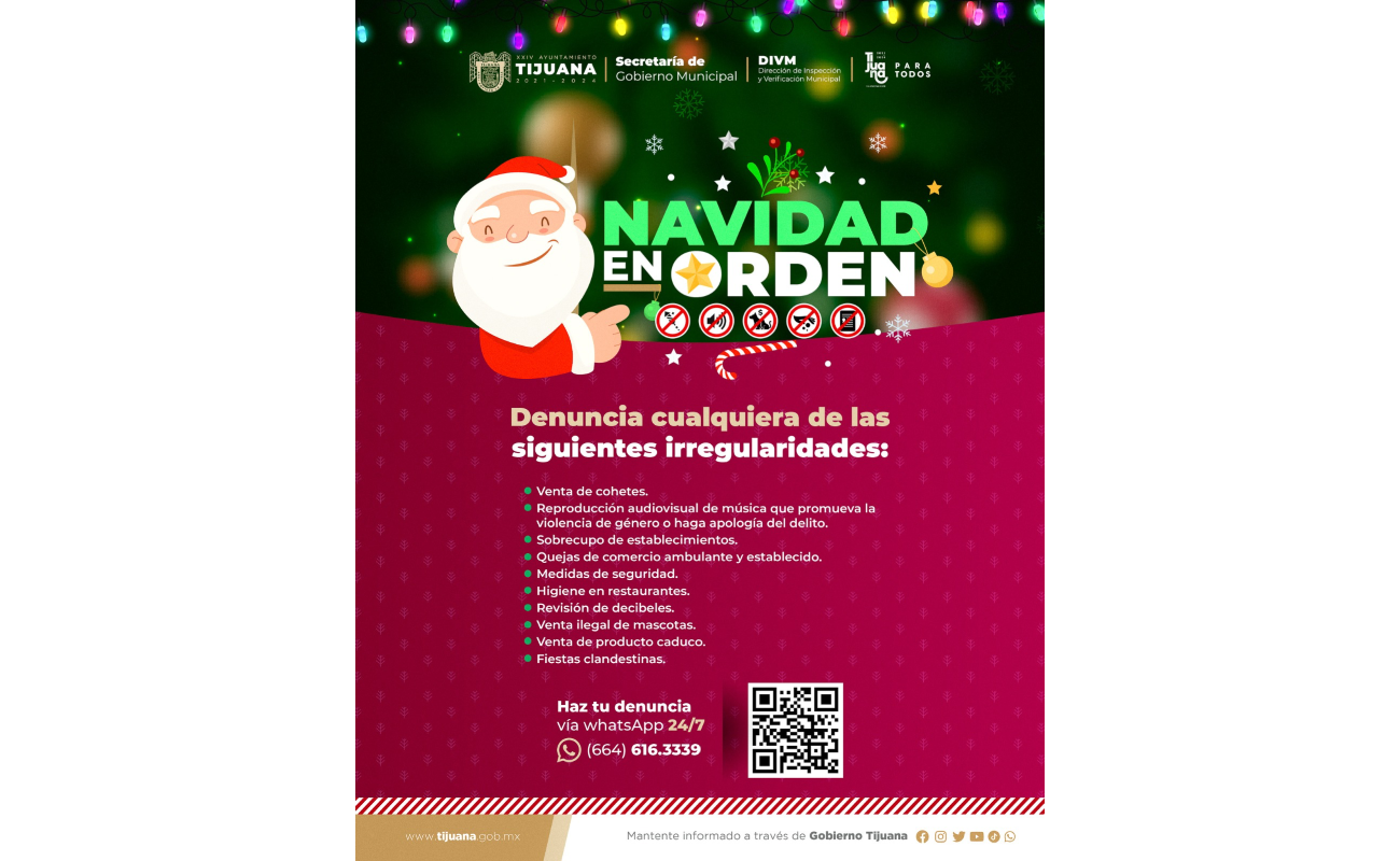 Lanza Ayuntamiento campaña “Navidad con orden” 2023