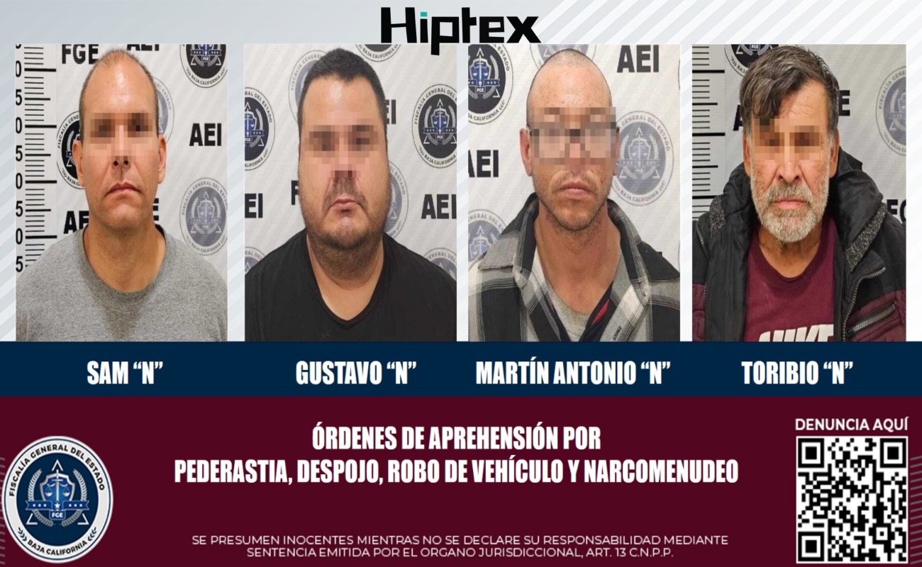 Detienen a cuatro sujetos por diversos delitos en Tijuana
