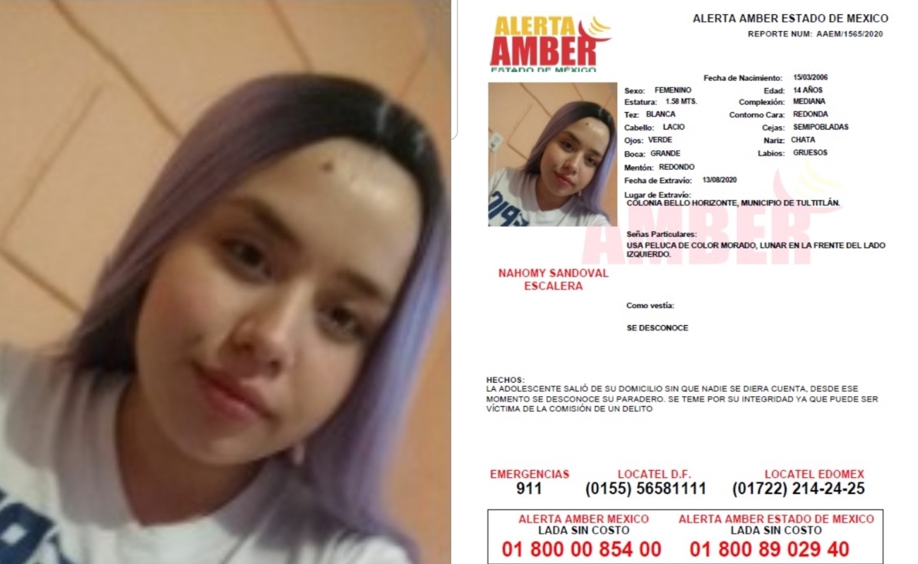 Emiten Alerta Amber por jovencita desaparecida en Estado de México