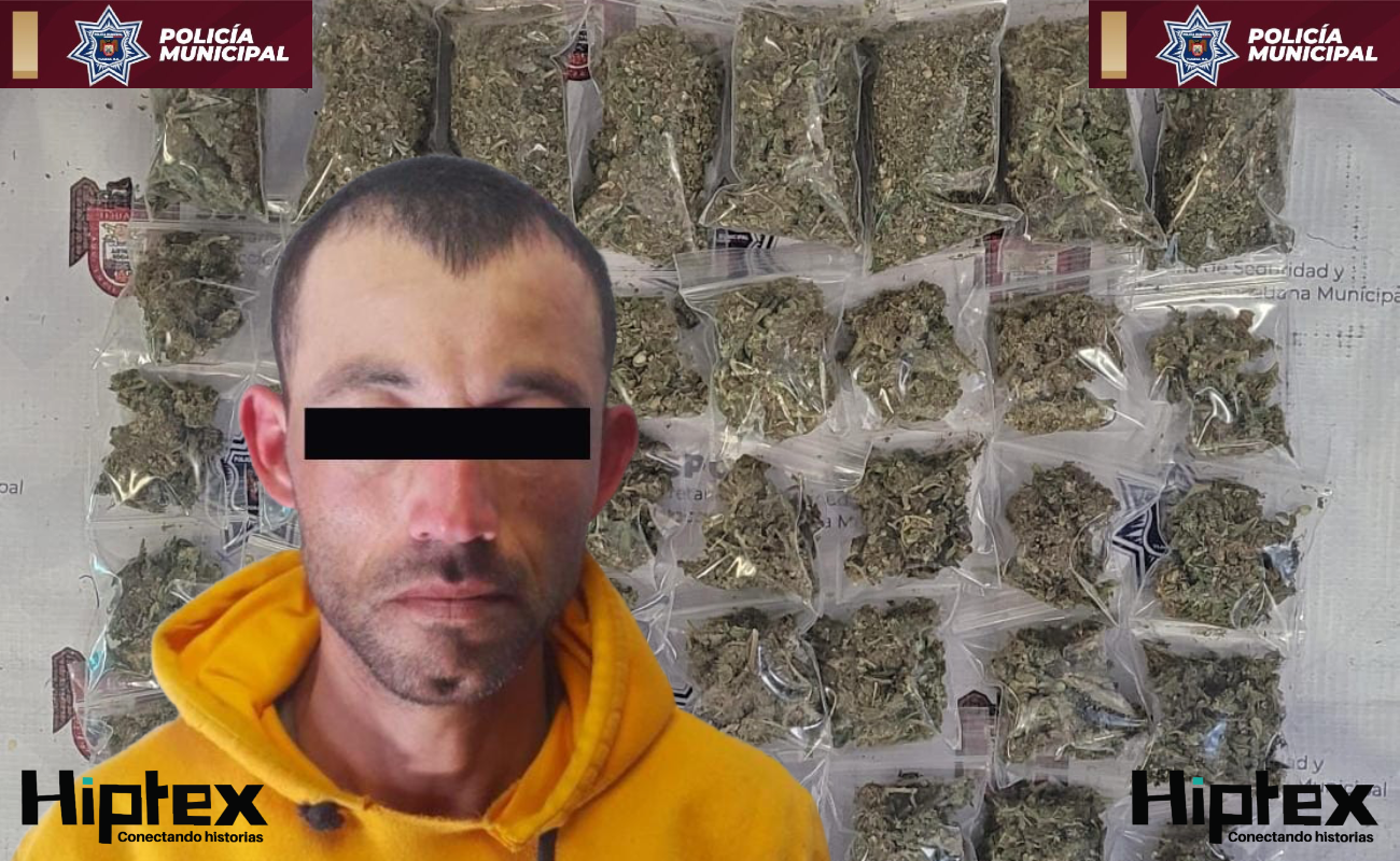 Cae sujeto con 400 dosis de marihuana en Valle Verde