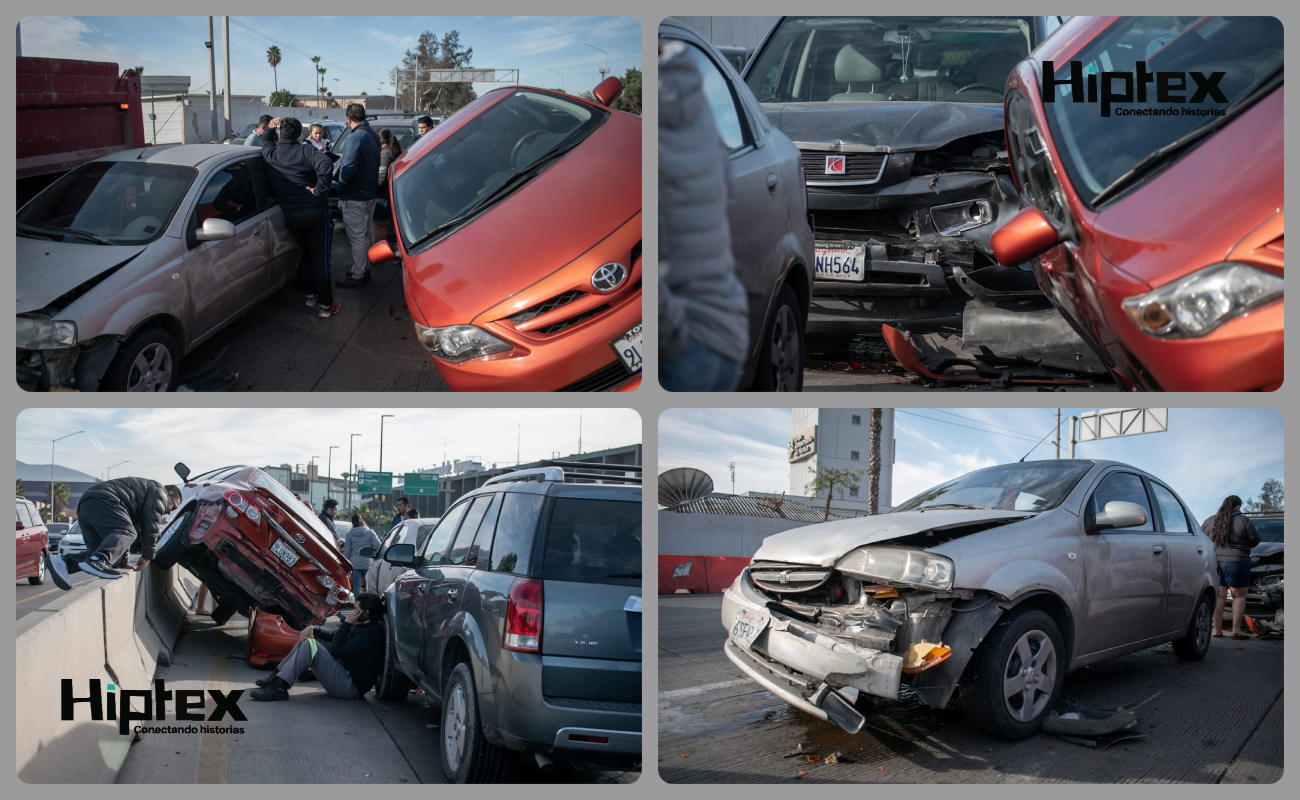 Carambola frente al aeropuerto de Tijuana deja daños materiales