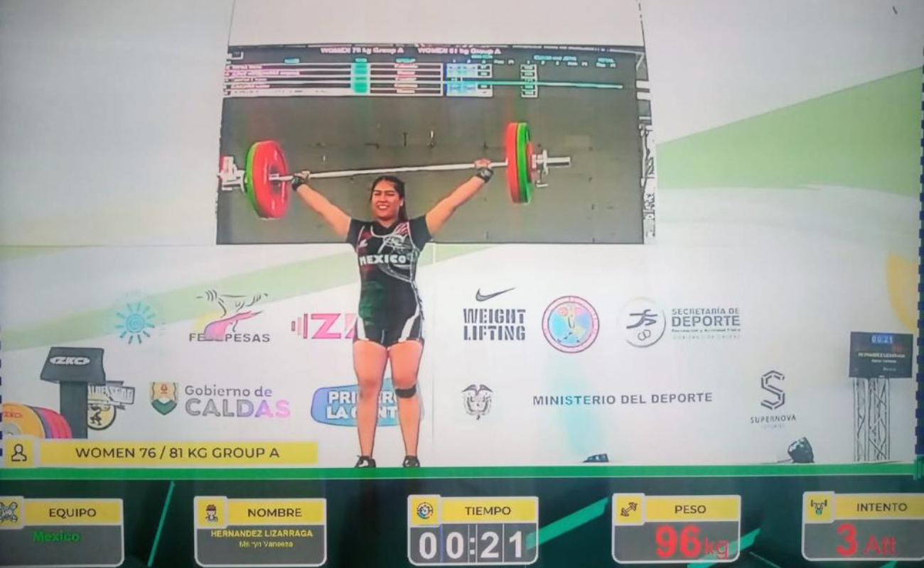 Pone halterista Vanessa Hernández a BC en lo más alto del podio Panamericano