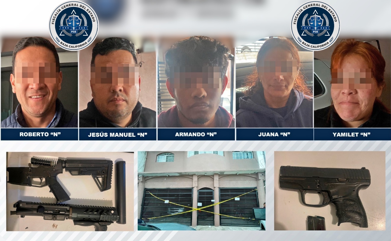 Aseguran a narcomenudistas, con armas y cristal durante cateo en Tijuana