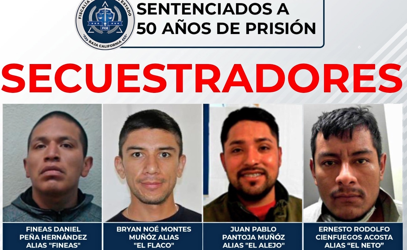 Condenan a 50 años de prisión a cuatro secuestradores