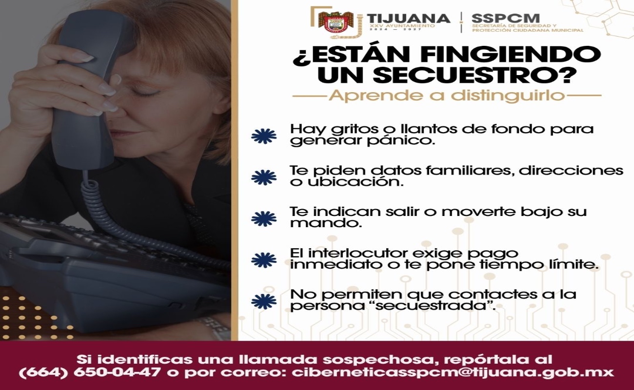 Ante llamadas falsas de secuestro: cómo prevenir, identificar y actuar correctamente: SSPCM