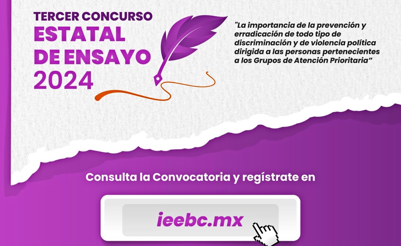 Invita IEEBC a ciudadanía a participar en el tercer concurso estatal de ensayo 2024