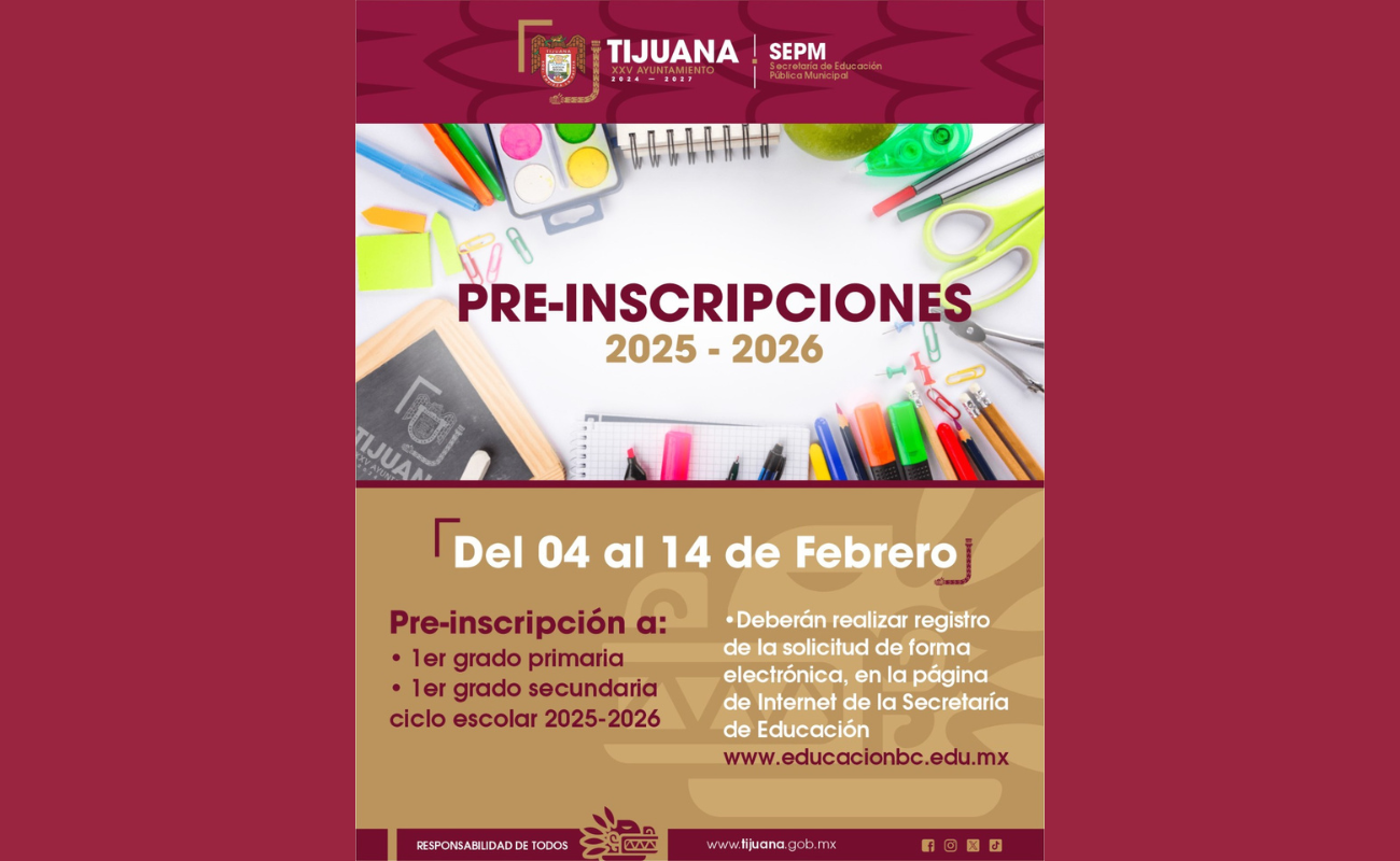 Primarias y secundarias municipales se preparan para el proceso de pre-inscripción 2025-2026: XXV Ayuntamiento de Tijuana