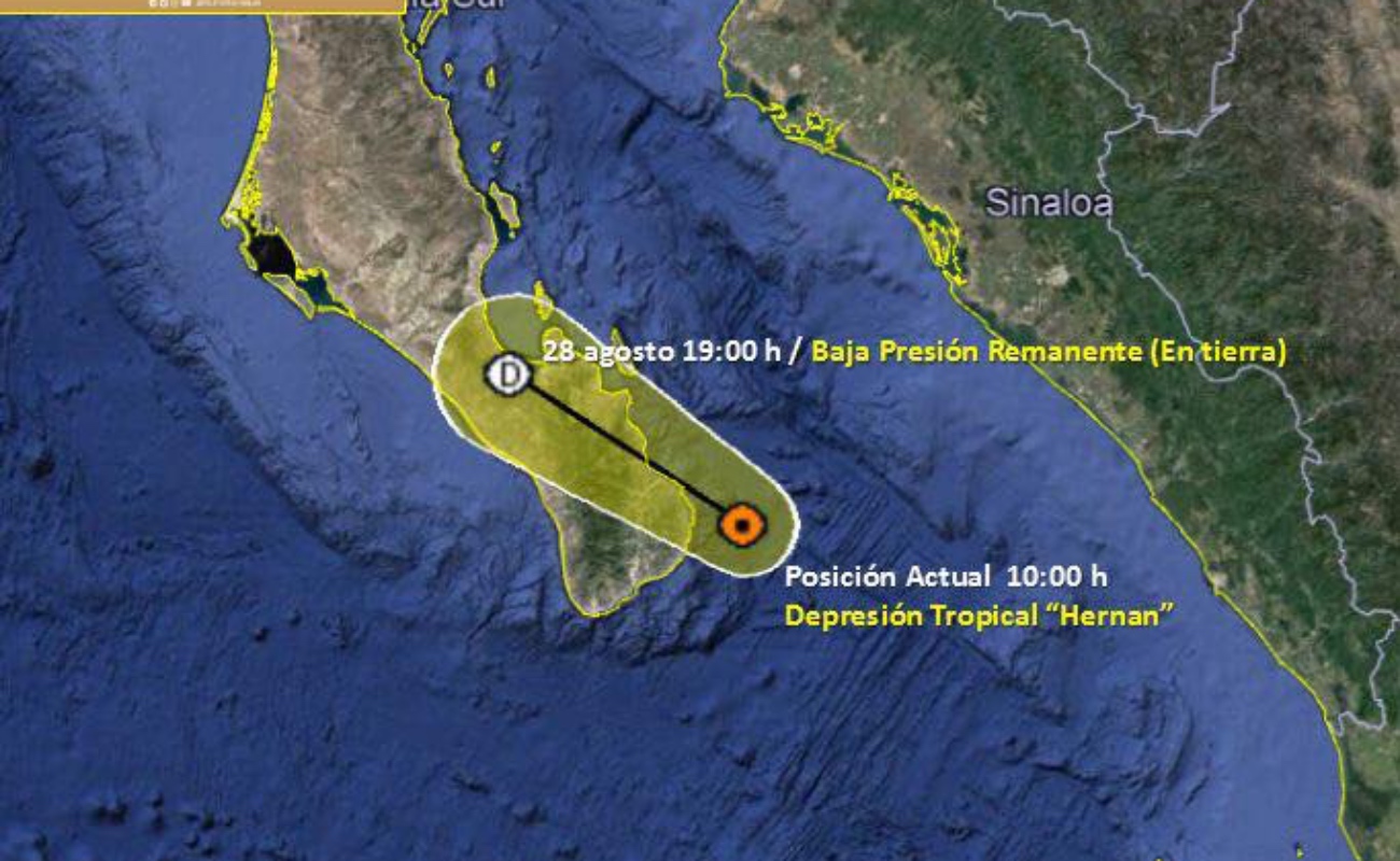 Tormenta tropical Hernán se acerca a Baja California Sur
