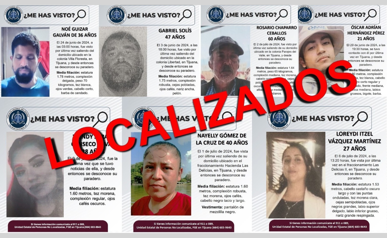 Localiza FGE a siete personas reportadas como desaparecidas