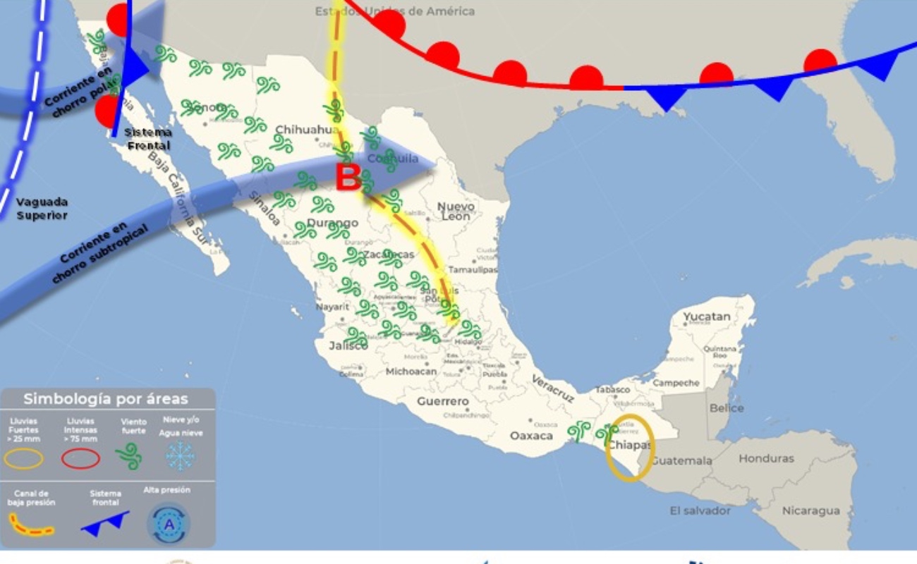 Alerta Protección Civil de fuertes vientos en La Rumorosa, Mexicali y su valle