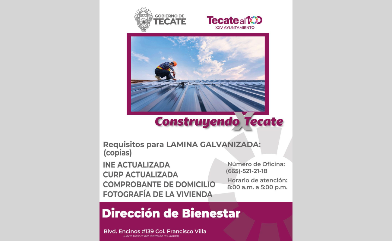 Entregarán láminas galvanizadas del programa “Construyendo X Tecate”: Román Cota