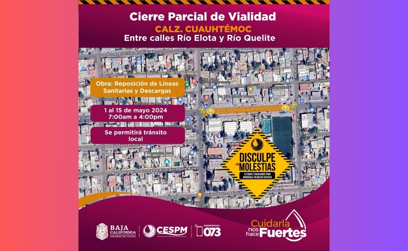 Realizará CESPM reposición de líneas de drenaje sanitario en Calzada Cuauhtémoc