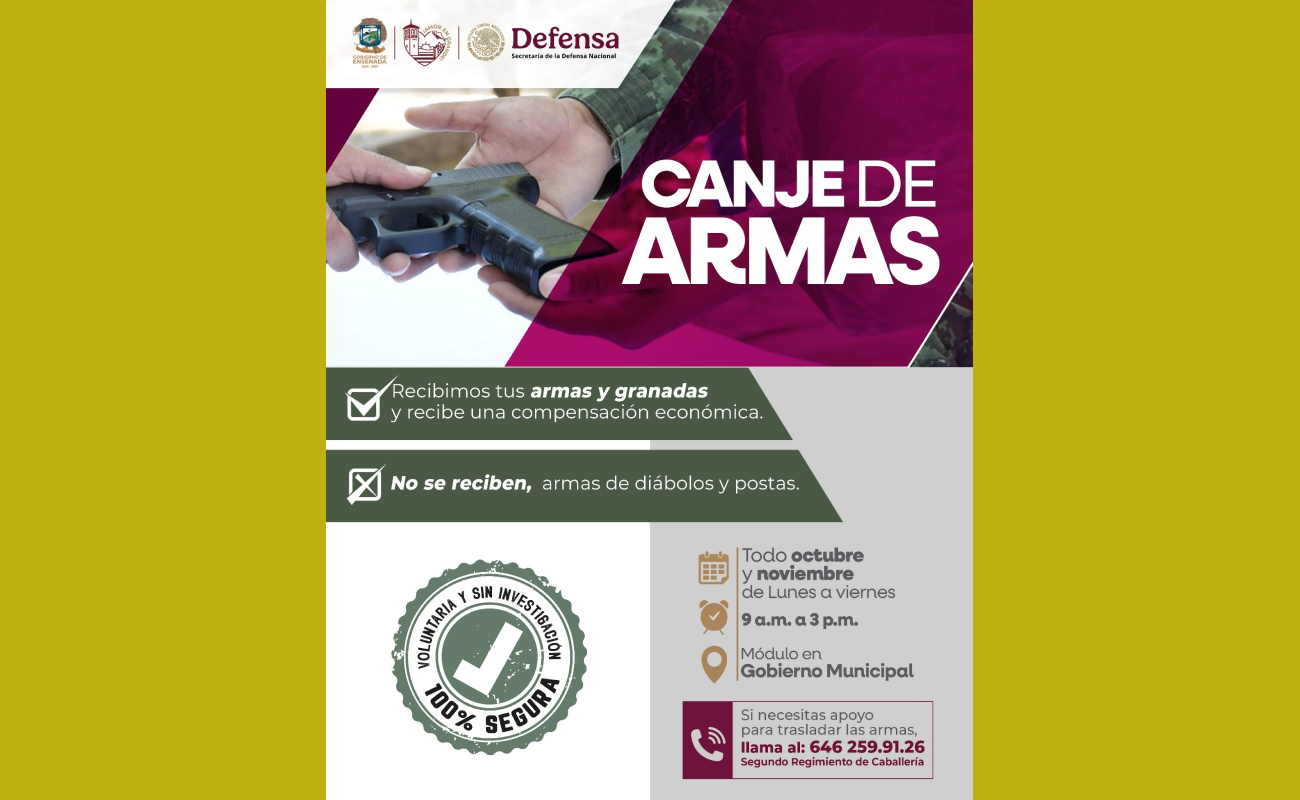 Inicia Campaña de Canje de Armas de Fuego