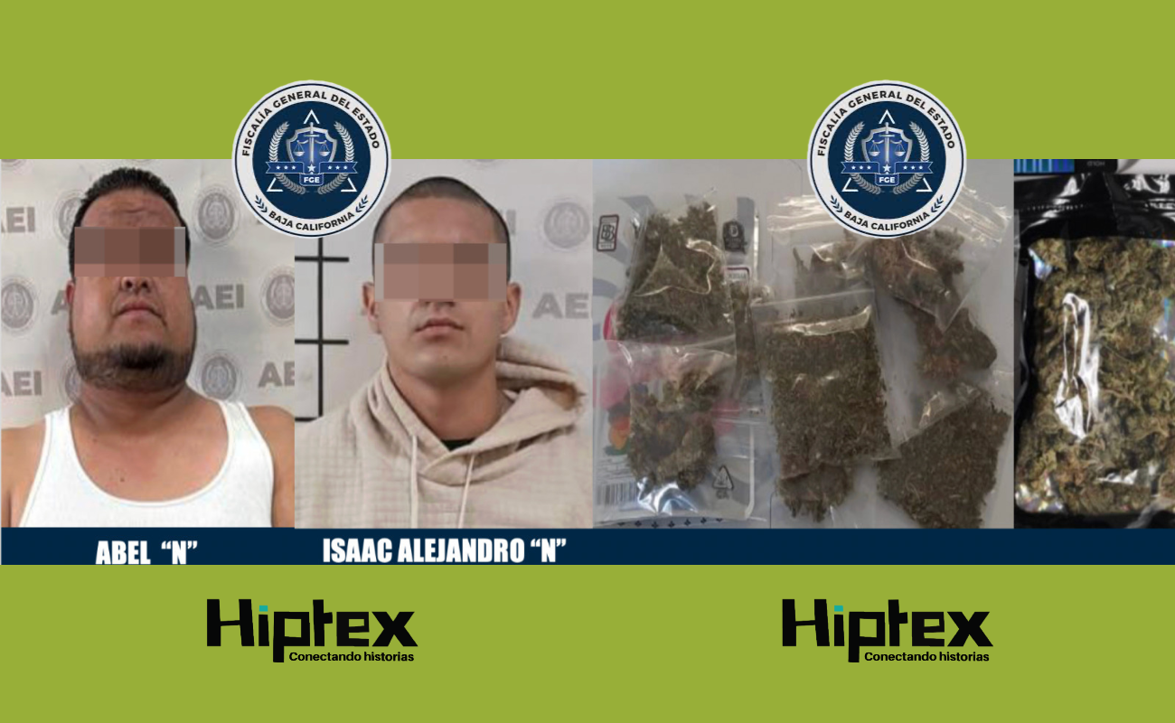 Hallan droga y detienen a dos sujetos en cateo