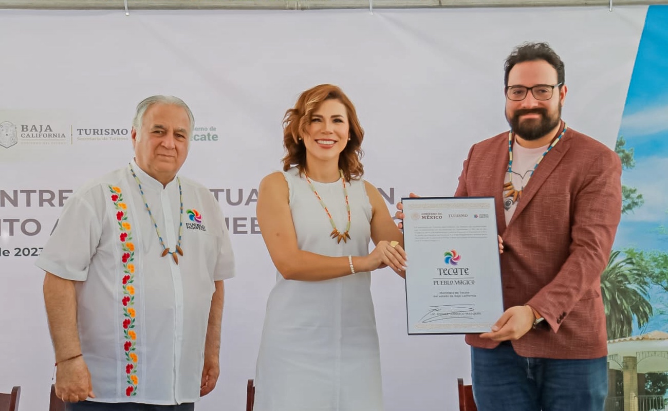 Entrega Marina del Pilar a Tecate actualización de nombramiento como Pueblo Mágico