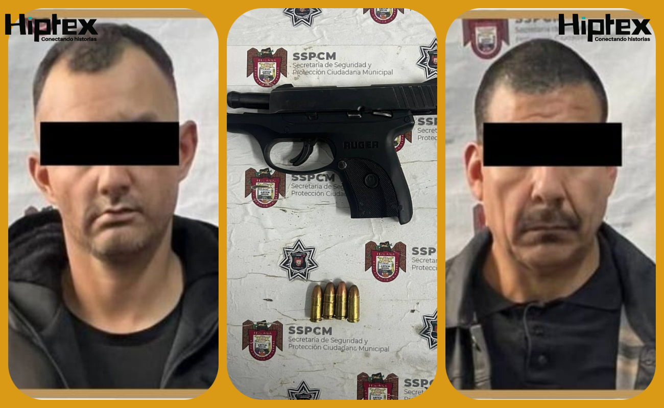 Rescata Policía Municipal a mujer y detiene a dos hombres armados