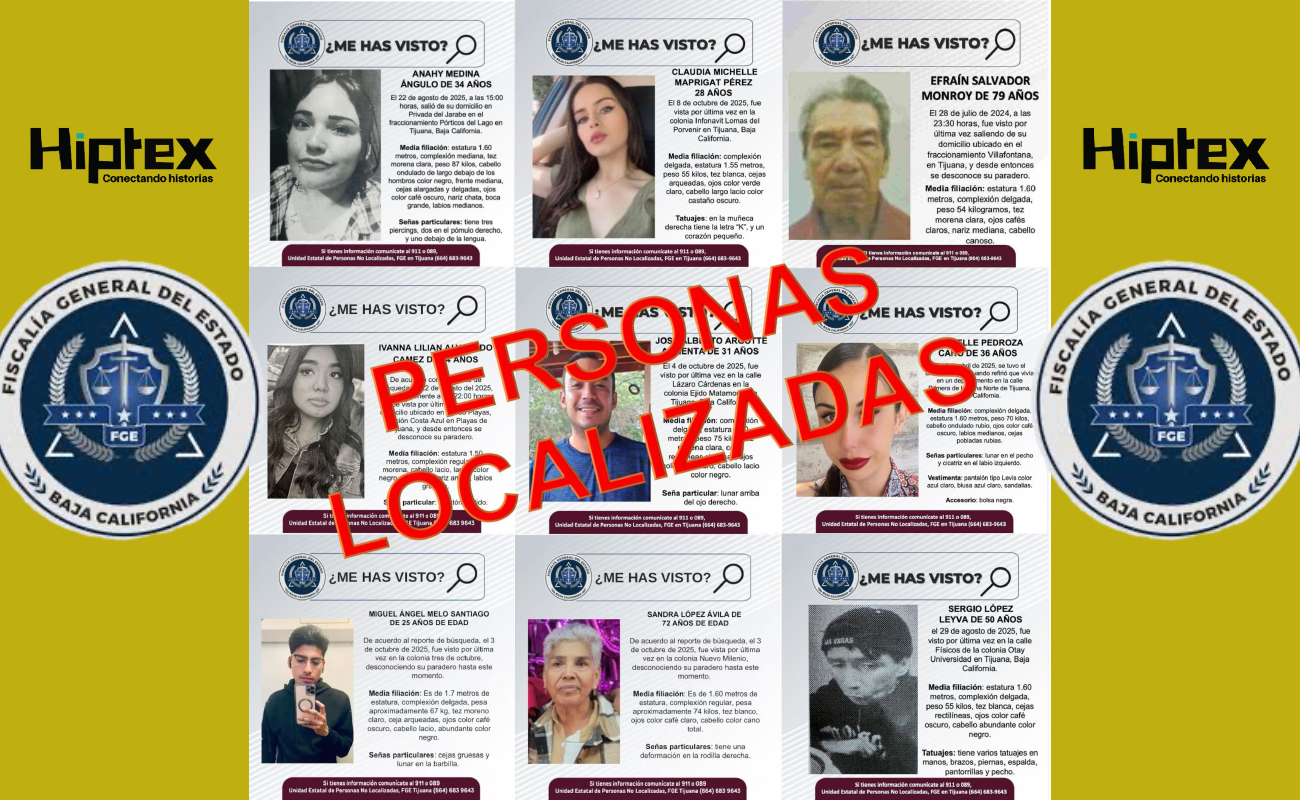 Localizan a nueve personas reportadas como desaparecidas en Tijuana