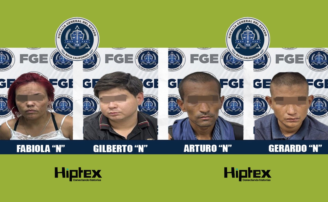 Tras cateo FGE detiene a cuatro personas y asegura droga en Mexicali