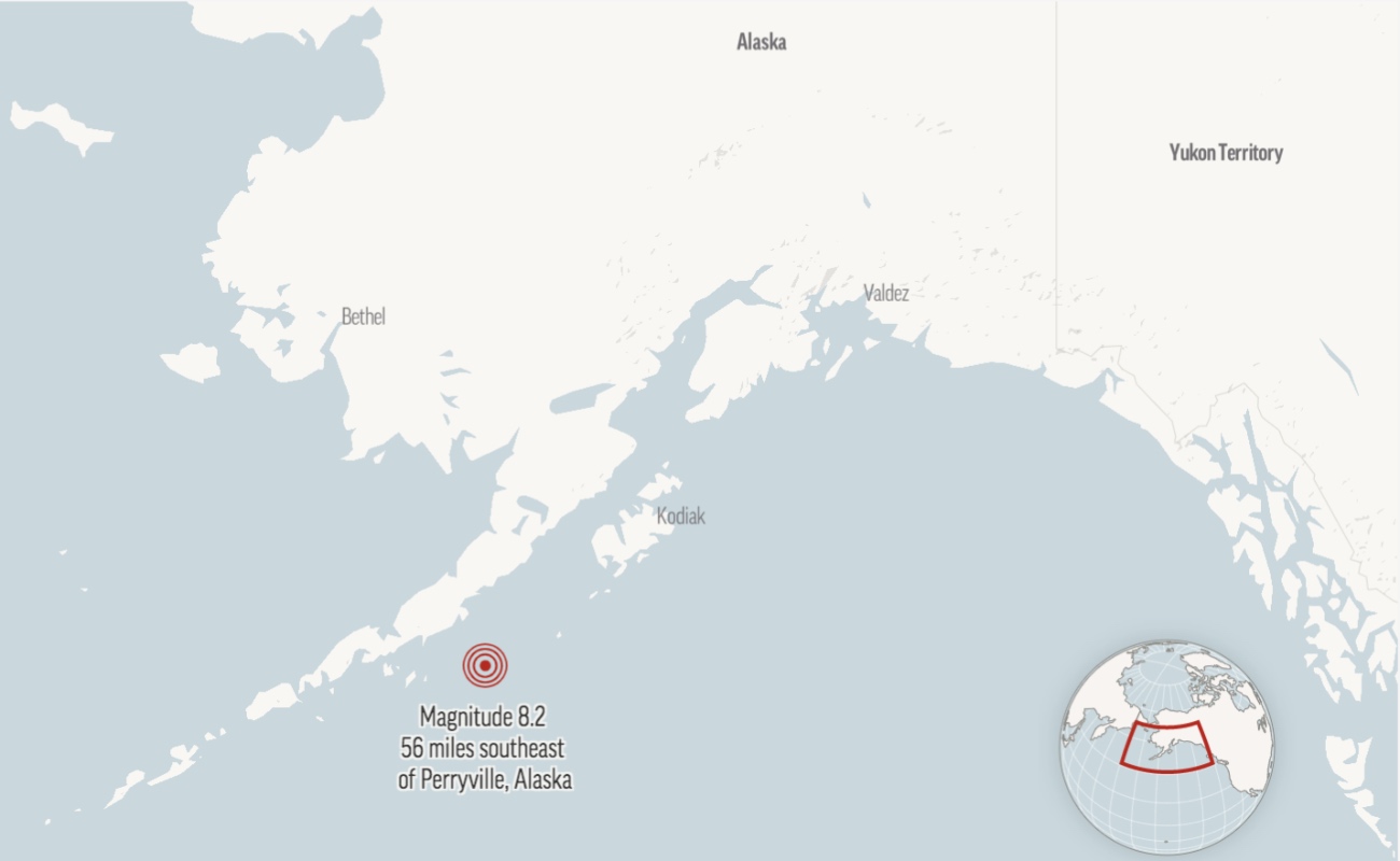 Sacude a Alaska poderoso sismo de 8.2 grados, reportan solo daños menores