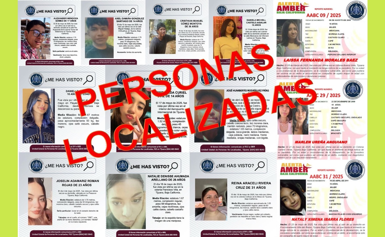 Localizan a 13 personas reportadas como desaparecidas en Tijuana