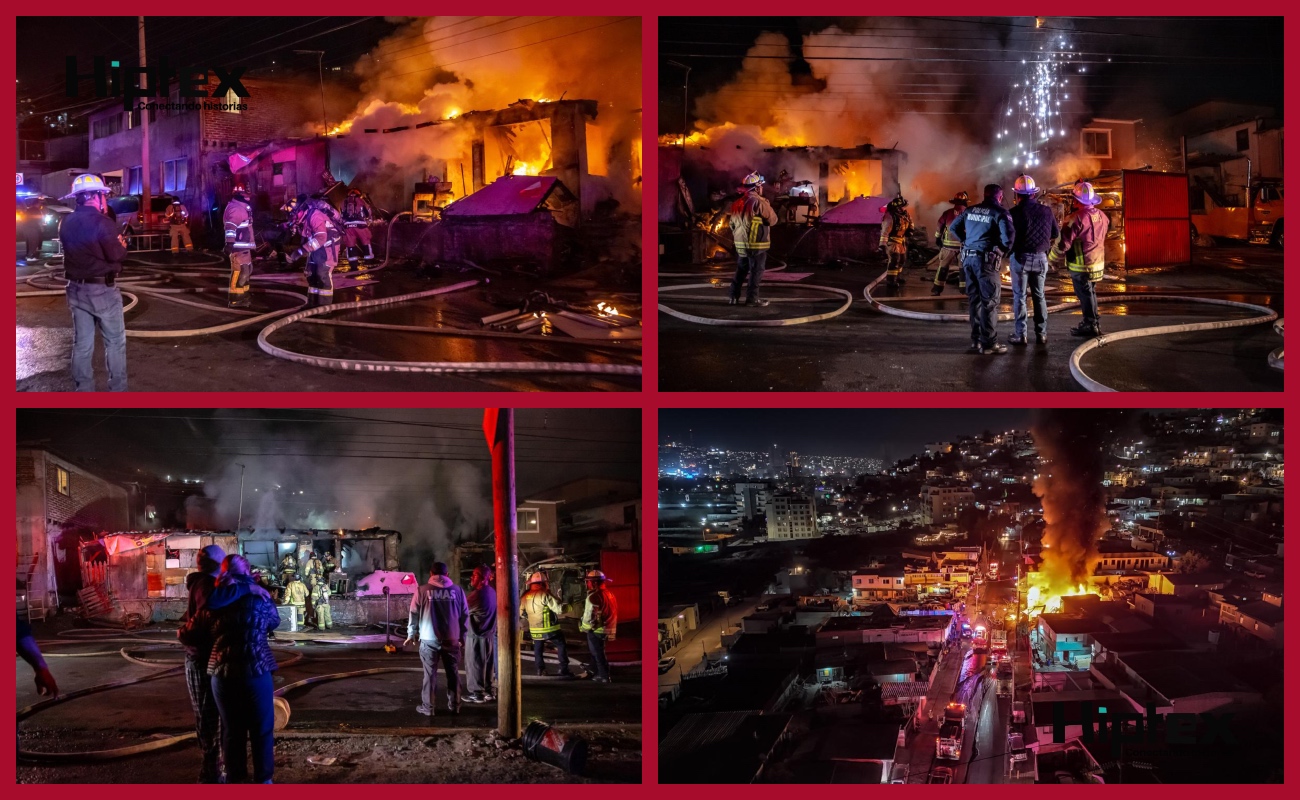 Fuerte incendio consume cuartería en la colonia Buena Vista